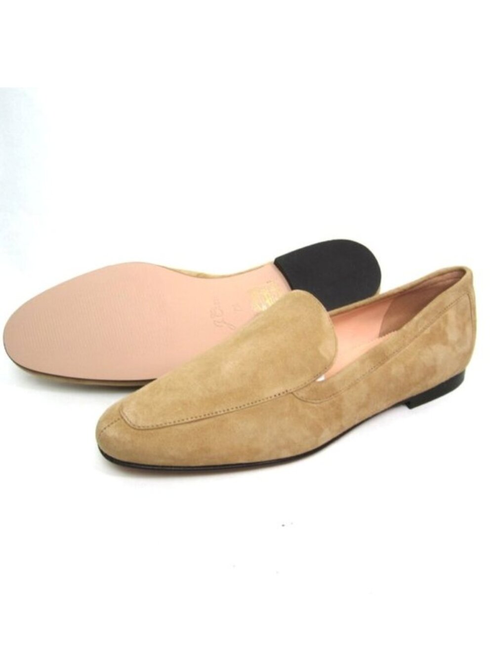 J. Crew New NWOT Size 7.5 Slip On Loafers Flats Suede Leather Beige Khaki Tan